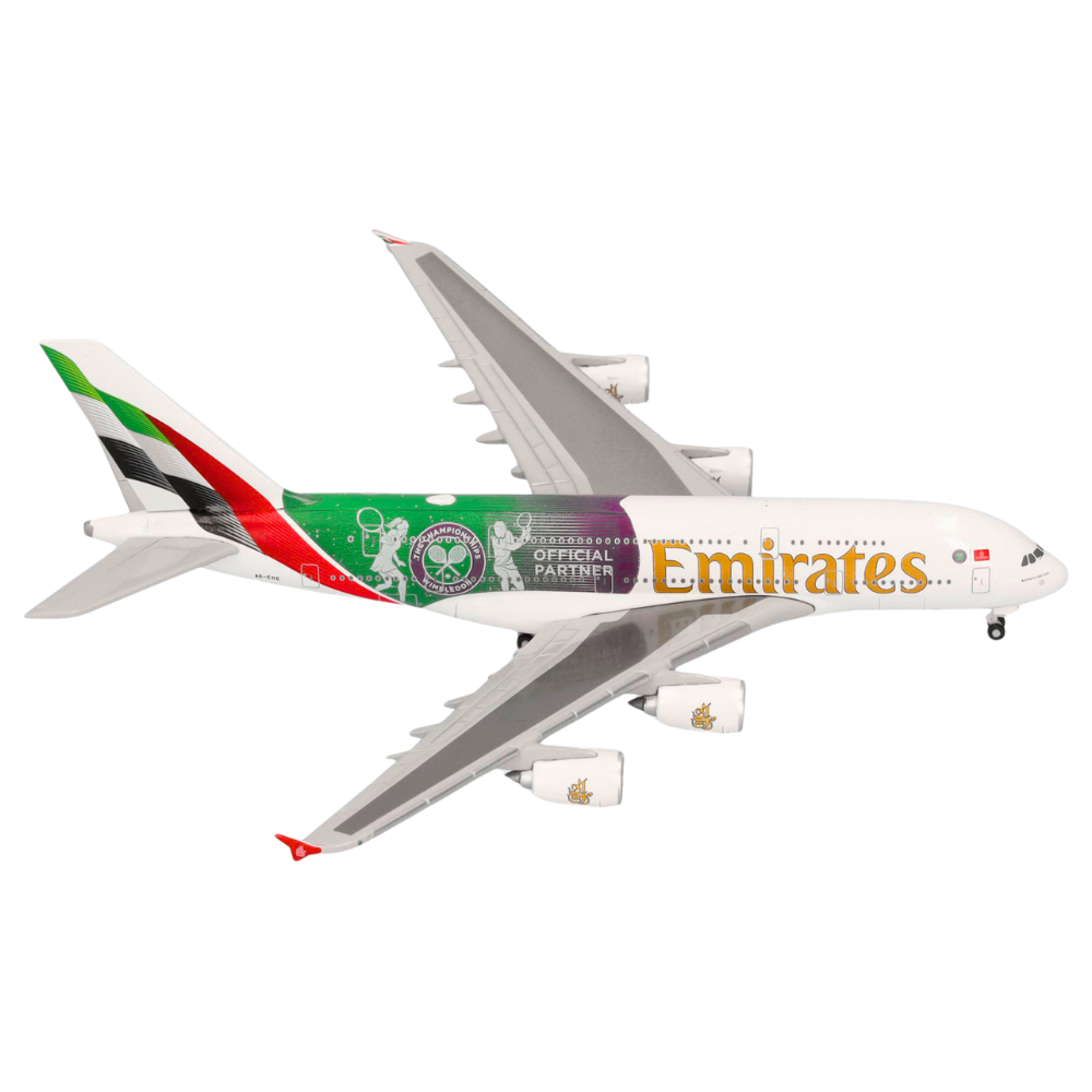 Herpa Wings Flugzeugmodell Emirates Airbus A380-800 "Wimbledon Official Partner" (1:500)